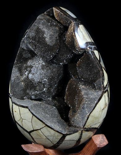 Septarian Dragon Egg Geode - Crystal Filled #37453